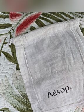 Aesop Drawstring Cotton Pouch — Natural White